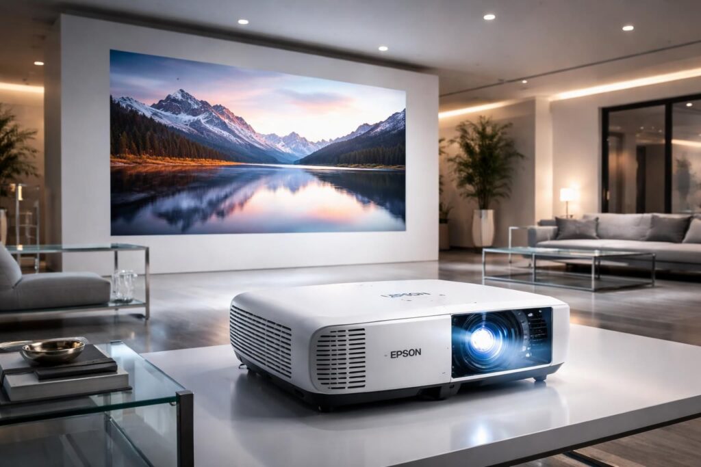 découvrez le vidéoprojecteur epson, la solution idéale pour une projection premium dans les showrooms haut de gamme, alliant qualité d'image exceptionnelle et performance fiable.